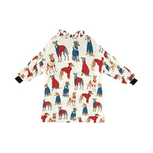 Load image into Gallery viewer, Greyhounds in Festive Winter Wear Blanket Hoodie-Ivory10-ONE SIZE-1