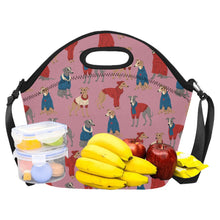 Load image into Gallery viewer, Greyhounds in Festive Winter Wear Neoprene Lunch Bag-12