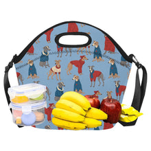 Load image into Gallery viewer, Greyhounds in Festive Winter Wear Neoprene Lunch Bag-18