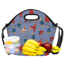 Load image into Gallery viewer, Greyhounds in Festive Winter Wear Neoprene Lunch Bag-24