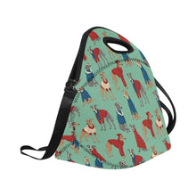 Load image into Gallery viewer, Greyhounds in Festive Winter Wear Neoprene Lunch Bag-29