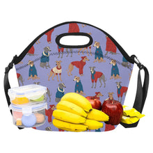 Load image into Gallery viewer, Greyhounds in Festive Winter Wear Neoprene Lunch Bag-33