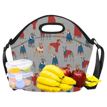 Greyhounds In Festive Winter Wear Neoprene Lunch Bag 38 360x