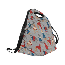Load image into Gallery viewer, Greyhounds in Festive Winter Wear Neoprene Lunch Bag-39