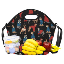 Load image into Gallery viewer, Greyhounds in Festive Winter Wear Neoprene Lunch Bag-43