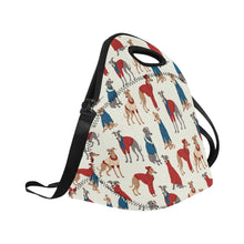 Load image into Gallery viewer, Greyhounds in Festive Winter Wear Neoprene Lunch Bag-5