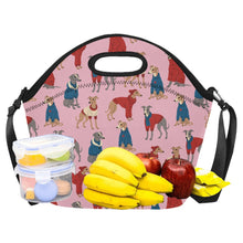 Load image into Gallery viewer, Greyhounds in Festive Winter Wear Neoprene Lunch Bag-8