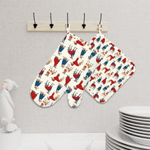 Load image into Gallery viewer, Greyhounds in Festive Winter Wear Oven Mitts and Pot Holder Set-Kitchen Decor-Accessories,Dog Mom Gifts,Greyhound-5