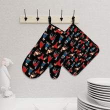 Load image into Gallery viewer, Greyhounds in Festive Winter Wear Oven Mitts and Pot Holder Set-Kitchen Decor-Accessories,Dog Mom Gifts,Greyhound-6