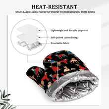 Load image into Gallery viewer, Greyhounds in Festive Winter Wear Oven Mitts and Pot Holder Set-Kitchen Decor-Accessories,Dog Mom Gifts,Greyhound-12