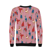 Load image into Gallery viewer, Greyhounds in Festive Winter Wear Sweatshirt for Women-Apparel-Apparel, Dog Mom Gifts, Greyhound, Sweatshirt-15