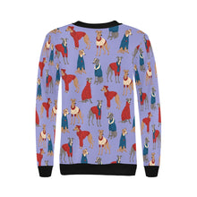 Load image into Gallery viewer, Greyhounds in Festive Winter Wear Sweatshirt for Women-Apparel-Apparel, Dog Mom Gifts, Greyhound, Sweatshirt-23