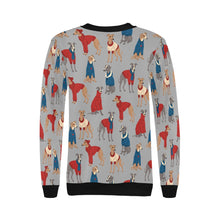 Load image into Gallery viewer, Greyhounds in Festive Winter Wear Sweatshirt for Women-Apparel-Apparel, Dog Mom Gifts, Greyhound, Sweatshirt-25