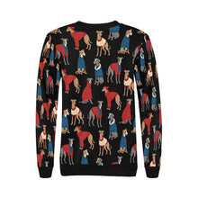 Load image into Gallery viewer, Greyhounds in Festive Winter Wear Sweatshirt for Women-Apparel-Apparel, Dog Mom Gifts, Greyhound, Sweatshirt-27