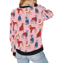 Load image into Gallery viewer, Greyhounds in Festive Winter Wear Sweatshirt for Women-Apparel-Apparel, Dog Mom Gifts, Greyhound, Sweatshirt-31