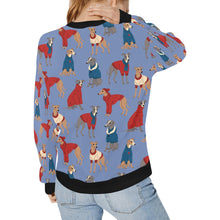 Load image into Gallery viewer, Greyhounds in Festive Winter Wear Sweatshirt for Women-Apparel-Apparel, Dog Mom Gifts, Greyhound, Sweatshirt-34