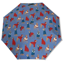 Load image into Gallery viewer, Greyhounds in Festive Winter Wear Umbrella-Accessories-Accessories,Dog Mom Gifts,Greyhound,Umbrella-4