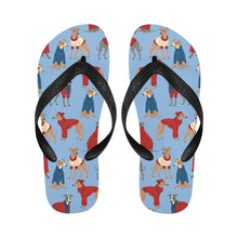 Load image into Gallery viewer, Greyhounds in Festive Winter Wear Unisex Slippers-11