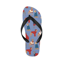 Load image into Gallery viewer, Greyhounds in Festive Winter Wear Unisex Slippers-12