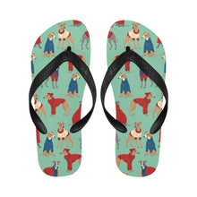Load image into Gallery viewer, Greyhounds in Festive Winter Wear Unisex Slippers-18