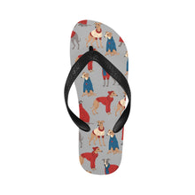 Load image into Gallery viewer, Greyhounds in Festive Winter Wear Unisex Slippers-21