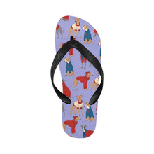 Load image into Gallery viewer, Greyhounds in Festive Winter Wear Unisex Slippers-24