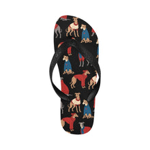 Load image into Gallery viewer, Greyhounds in Festive Winter Wear Unisex Slippers-26