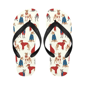 Greyhounds In Festive Winter Wear Unisex Slippers 9 360x