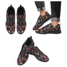 Load image into Gallery viewer, Greyhounds in Festive Winter Wear Women's Breathable Sneakers-Midnight Black-US13-9