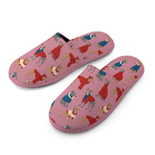 Load image into Gallery viewer, Greyhounds in Festive Winter Wear Women's Cotton Mop Slippers-10