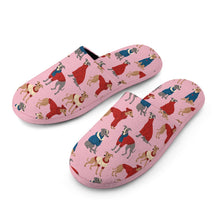 Load image into Gallery viewer, Greyhounds in Festive Winter Wear Women's Cotton Mop Slippers-6