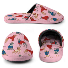 Load image into Gallery viewer, Greyhounds in Festive Winter Wear Women's Cotton Mop Slippers-8