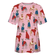 Load image into Gallery viewer, Greyhounds in Festive Winter Wear Women&#39;s Cotton T-Shirt-Apparel--8