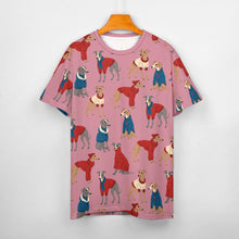 Load image into Gallery viewer, Greyhounds in Festive Winter Wear Women&#39;s Cotton T-Shirt-Apparel--12