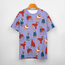 Load image into Gallery viewer, Greyhounds in Festive Winter Wear Women&#39;s Cotton T-Shirt-Apparel--32