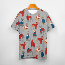 Load image into Gallery viewer, Greyhounds in Festive Winter Wear Women&#39;s Cotton T-Shirt-Apparel--37