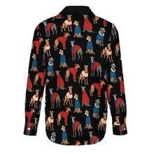 Load image into Gallery viewer, Greyhounds in Festive Winter Wear Women's Shirt-Apparel-Apparel,Dog Mom Gifts,Greyhound,Shirt-10