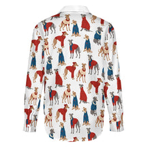 Load image into Gallery viewer, Greyhounds in Festive Winter Wear Women's Shirt-Apparel-Apparel,Dog Mom Gifts,Greyhound,Shirt-13
