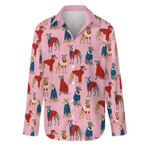 Load image into Gallery viewer, Greyhounds in Festive Winter Wear Women's Shirt-Apparel-Apparel,Dog Mom Gifts,Greyhound,Shirt-15