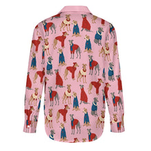 Load image into Gallery viewer, Greyhounds in Festive Winter Wear Women's Shirt-Apparel-Apparel,Dog Mom Gifts,Greyhound,Shirt-16
