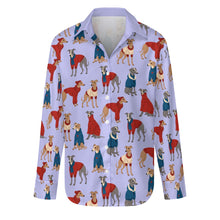 Load image into Gallery viewer, Greyhounds in Festive Winter Wear Women's Shirt-Apparel-Apparel,Dog Mom Gifts,Greyhound,Shirt-24