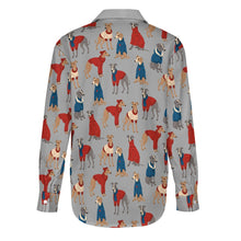 Load image into Gallery viewer, Greyhounds in Festive Winter Wear Women's Shirt-Apparel-Apparel,Dog Mom Gifts,Greyhound,Shirt-28