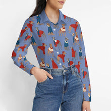 Load image into Gallery viewer, Greyhounds in Festive Winter Wear Women's Shirt-Apparel-Apparel,Dog Mom Gifts,Greyhound,Shirt-3