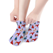Load image into Gallery viewer, Greyhounds Socks - Ankle Length - Greyhounds in Festive Winter Wear-Accessories-Accessories,Dog Dad Gifts,Greyhound,Socks-17