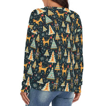 Load image into Gallery viewer, Groove Guardian German Shepherds Women&#39;s V-Neck Christmas Sweater-Apparel-Apparel,Christmas,Dog Mom Gifts,German Shepherd,Sweater,Sweatshirt-4