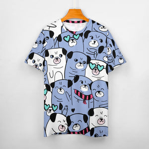 Grumble of Pugs All Over Print Women's Cotton T-Shirt-Apparel-Apparel, Pug, Shirt, T Shirt-14
