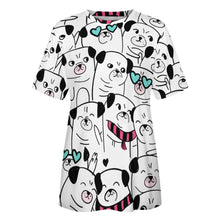 Load image into Gallery viewer, Grumble of Pugs All Over Print Women&#39;s Cotton T-Shirt-Apparel-Apparel, Pug, Shirt, T Shirt-2