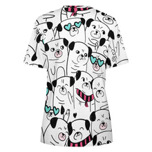 Load image into Gallery viewer, Grumble of Pugs All Over Print Women&#39;s Cotton T-Shirt-Apparel-Apparel, Pug, Shirt, T Shirt-4