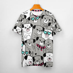 Grumble of Pugs All Over Print Women's Cotton T-Shirt-Apparel-Apparel, Pug, Shirt, T Shirt-6
