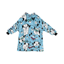 Load image into Gallery viewer, Grumble of Pugs Blanket Hoodie for Women-Apparel-Apparel, Blankets-SkyBlue-ONE SIZE-3